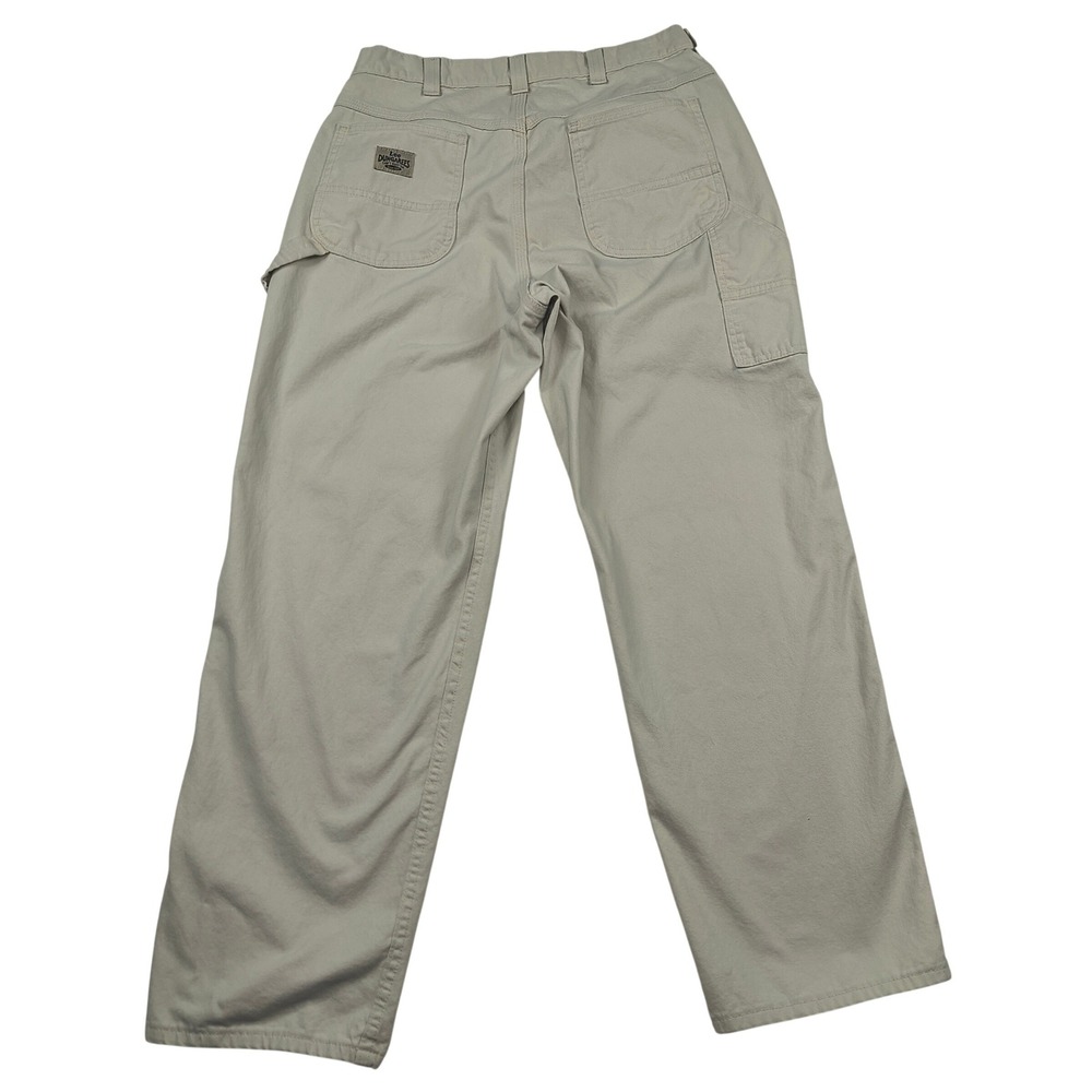 Lee Dungarees Men 34x32 Khaki Carpenter Pants Tan Workwear R434-024 Cotton